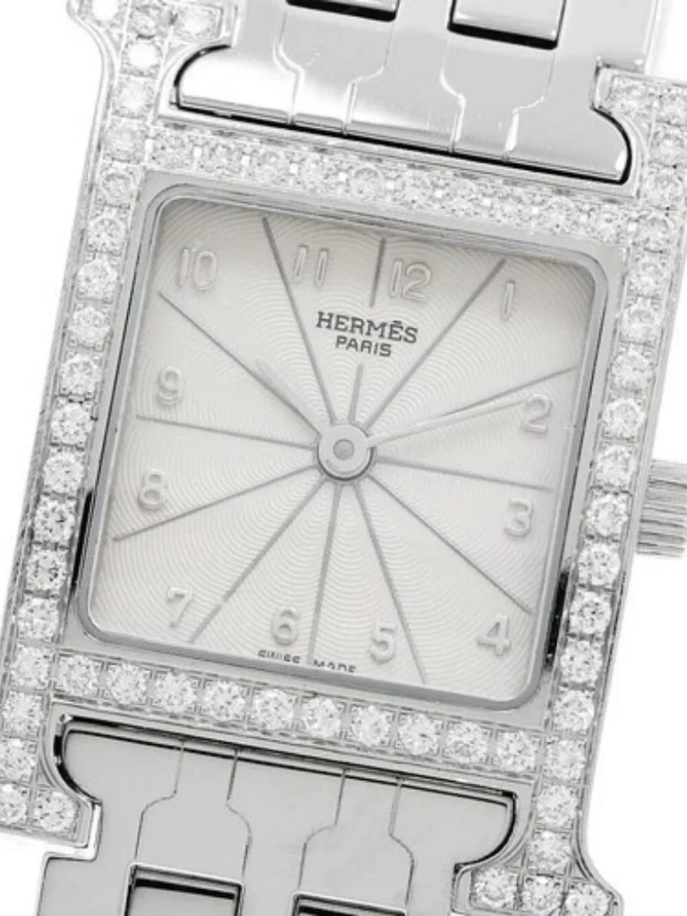 HERMES H watch HH1.230 Diamond Bezel Silver Dial Quartz Ladies Watch_962348